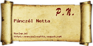 Pánczél Netta névjegykártya