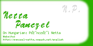 netta panczel business card